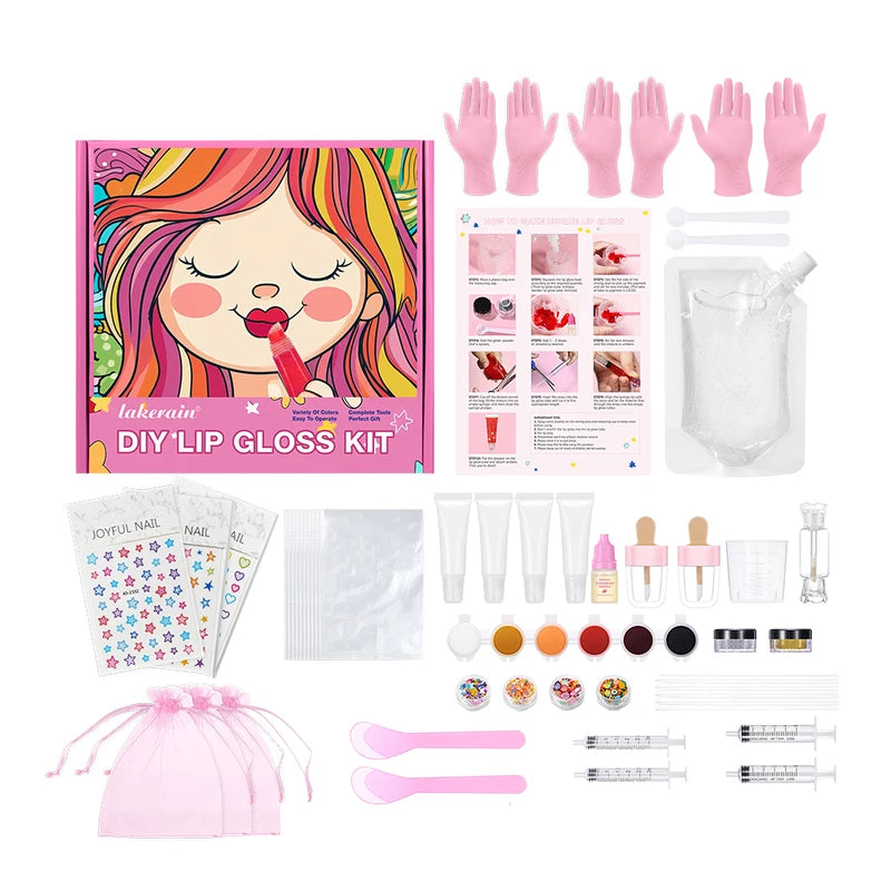 DIY Lip Gloss Making Kit with Gloss Base Glitter & Pigments – Customizable Lip Tints