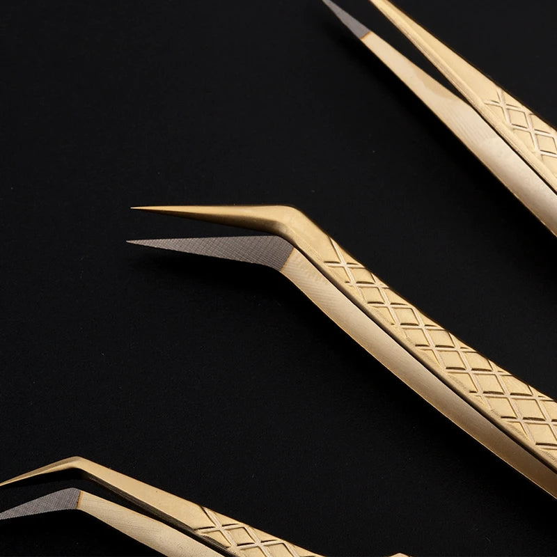 Precision Fiber Tip Tweezers for Eyelash Extensions - Professional, Antistatic, Straight