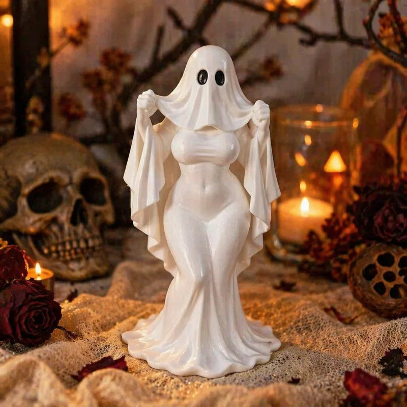 Halloween Ghost Lady Ornament - Dark Atmosphere Desktop Decor Gift