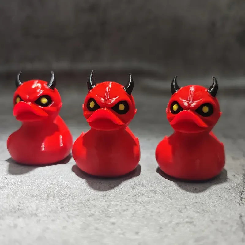 3D Printed Devil Duck Statue Gothic Halloween Indoor Outdoor Decor