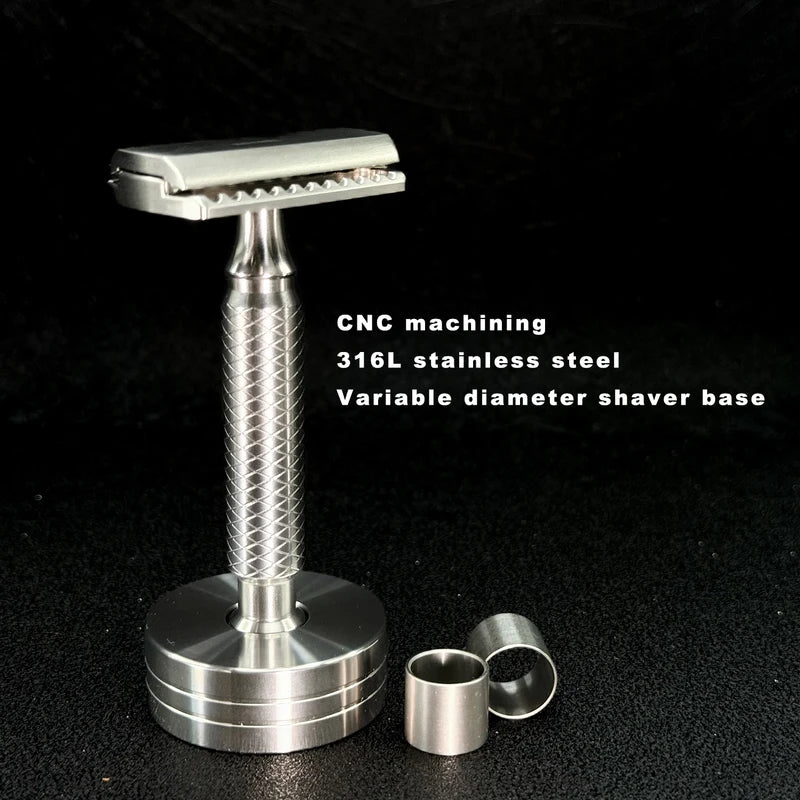 316L Stainless Steel Razor Stand with Variable Diameter Base for Men’s Grooming