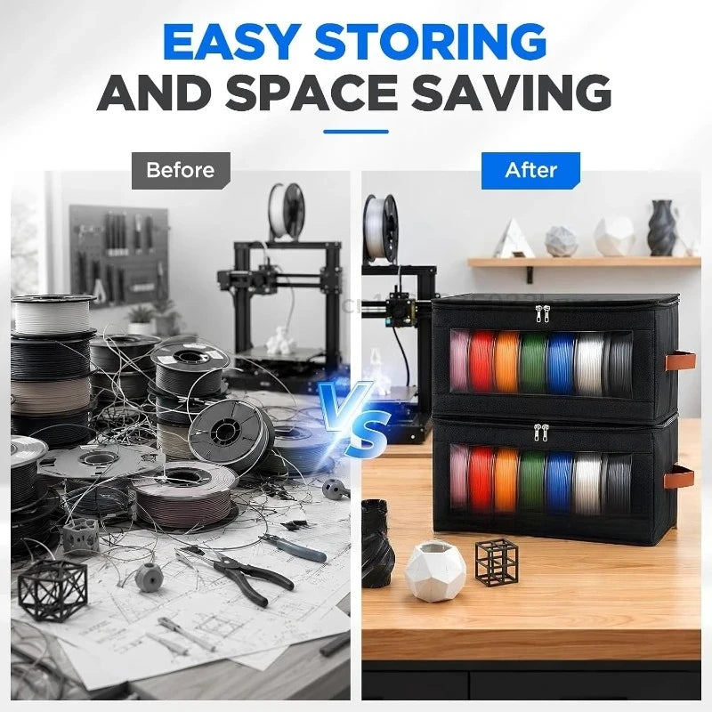 3D Printer Filament Storage Bag - Dustproof Moistureproof Organizer for Home Office Workshop