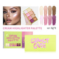Cream Highlighter Palette for Face & Eyes - Matte & Shimmer Finishes, Long-Lasting Makeup