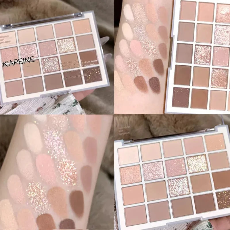 Colorful Korean Eyeshadow Palette - Waterproof Long Lasting Matte & Glitter Shades