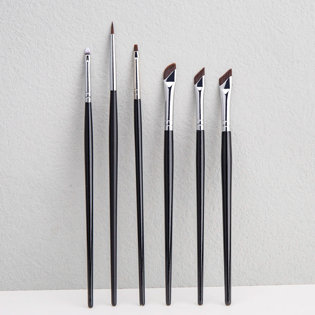 Thin Gel Eyeliner Makeup Brush Set - Flat Top & Concealer Tools, Multiple Colors