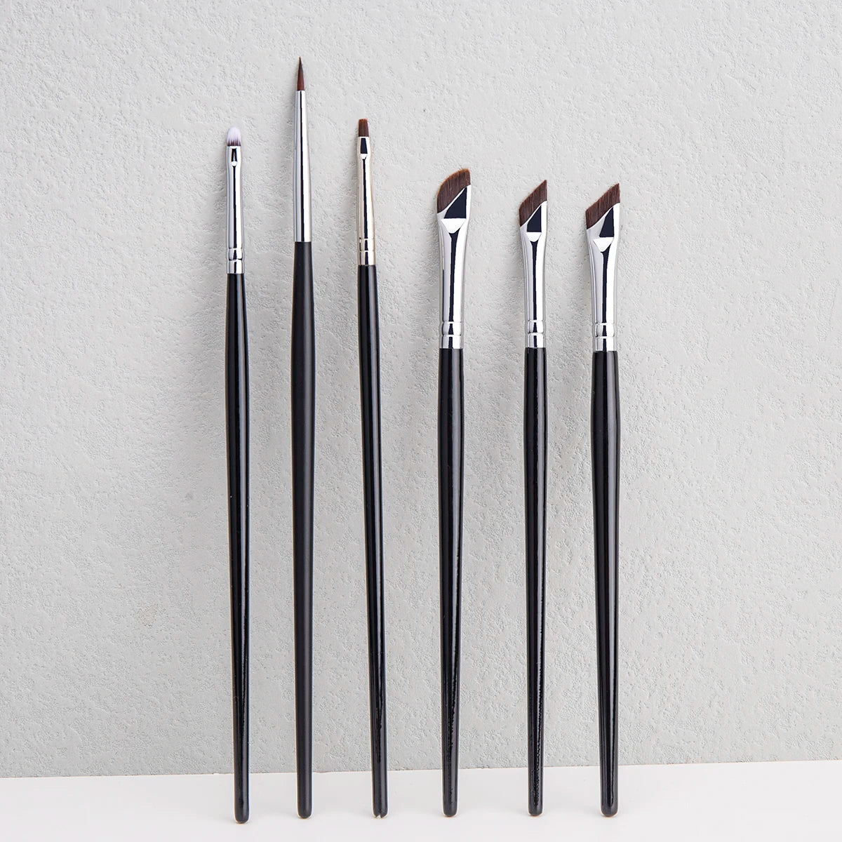 Thin Gel Eyeliner Makeup Brush Set - Flat Top & Concealer Tools, Multiple Colors