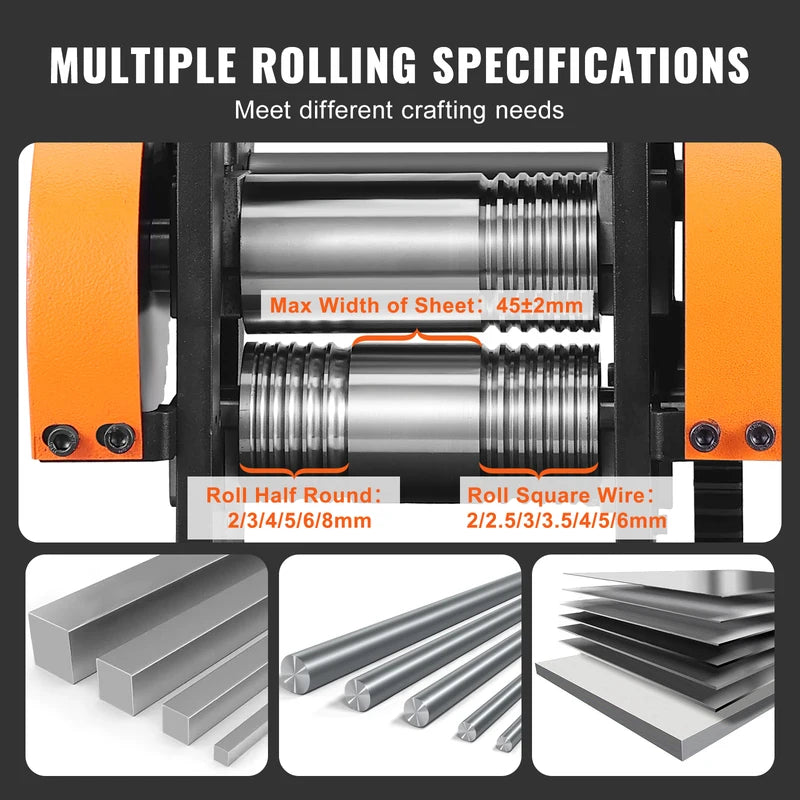 Jewelry Rolling Mill Machine 3-in-1 Metal Sheet & Wire Maker | Multiple Sizes
