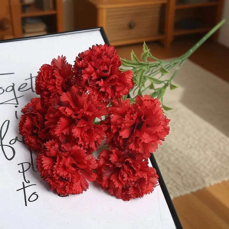 Artificial Carnation Flower Bouquet - Realistic Fake Flowers for Home Decor & Weddings