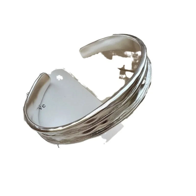 Sterling Silver Wide Bracelet for Women Handmade Vintage Jewelry Gift
