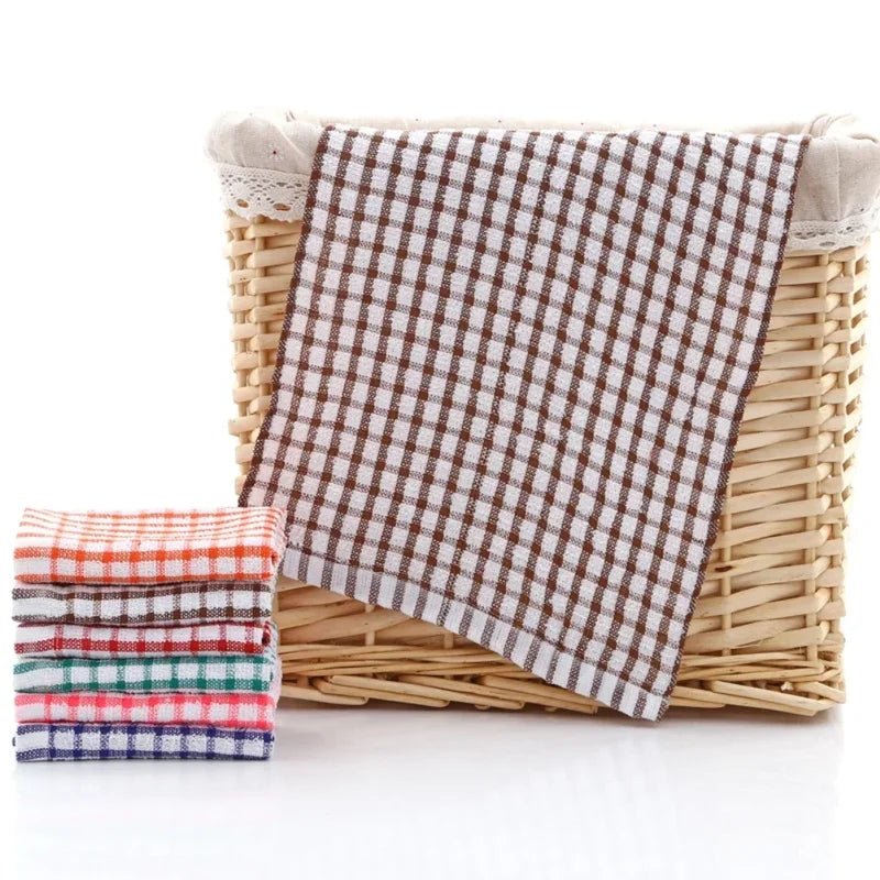 6 Pack Cotton Kitchen Cleaning Cloths - Absorbent Dish Towels for Home & Restaurant