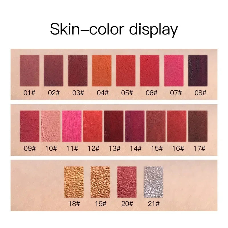 Waterproof Matte Lipstick Liquid Lip Gloss for Long-Lasting Lip Makeup