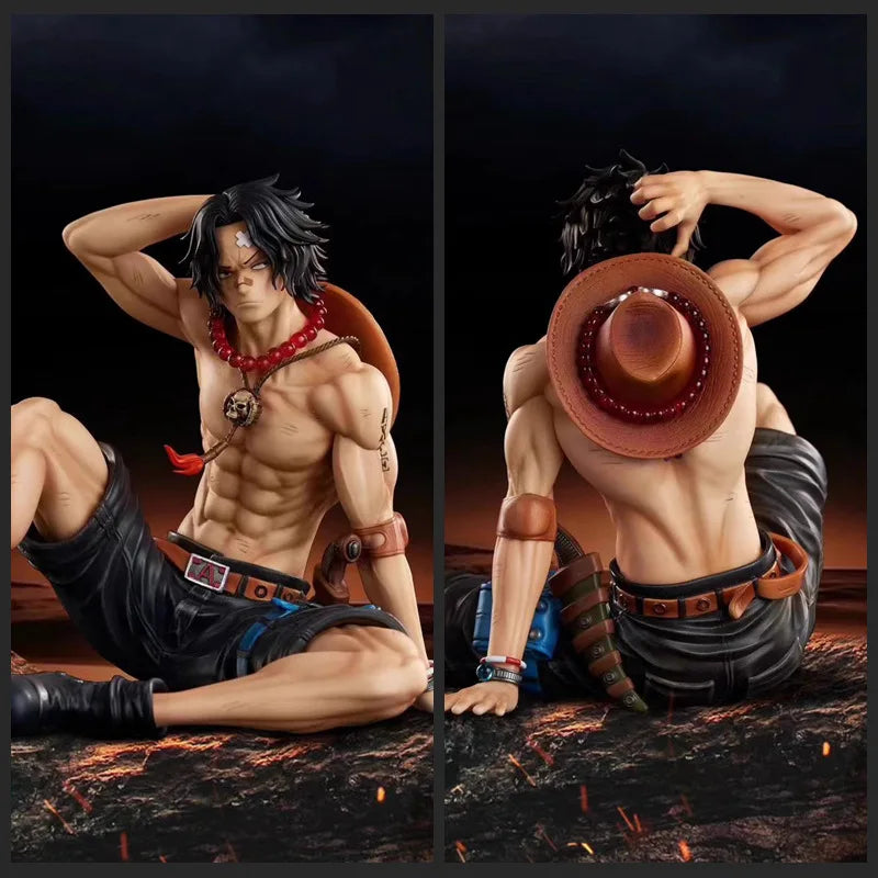 12cm One Piece Anime Action Figure - Portgas D Ace PVC Collectible Doll, Desk Decor, Gift