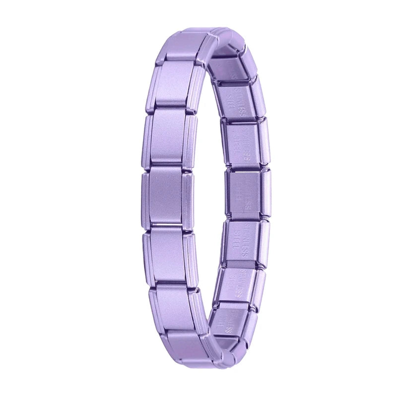 Women Men DIY Modular Charm Bracelet Stainless Steel 9MM Wide Jewelry
