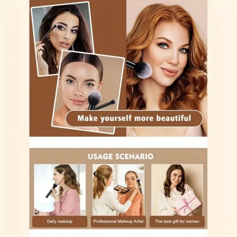 Multifunctional Makeup Brush Set with Beauty Egg - Soft Nylon Bristles, All Skin Types