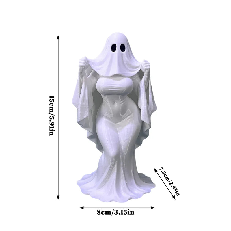 Halloween Ghost Lady Ornament - Dark Atmosphere Desktop Decor Gift