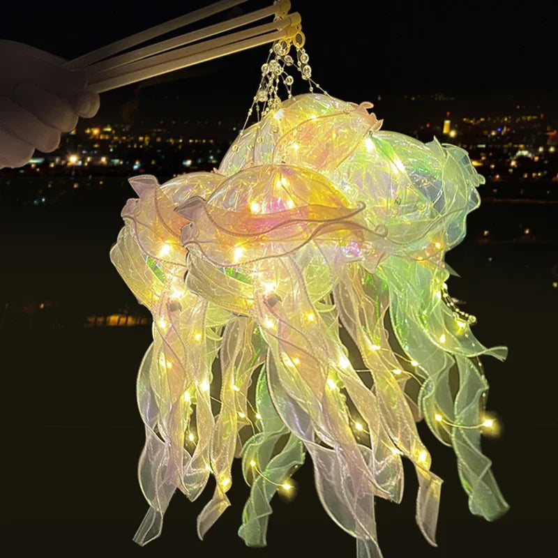 Colorful Jellyfish Lantern Night Light - Undersea Bedroom Decor & Party Atmosphere Lamp