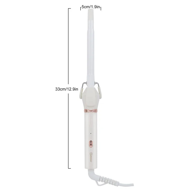 Ceramic Coated 19mm Curling Iron with EU Plug - Hair Styling Tool for Flawless Curls