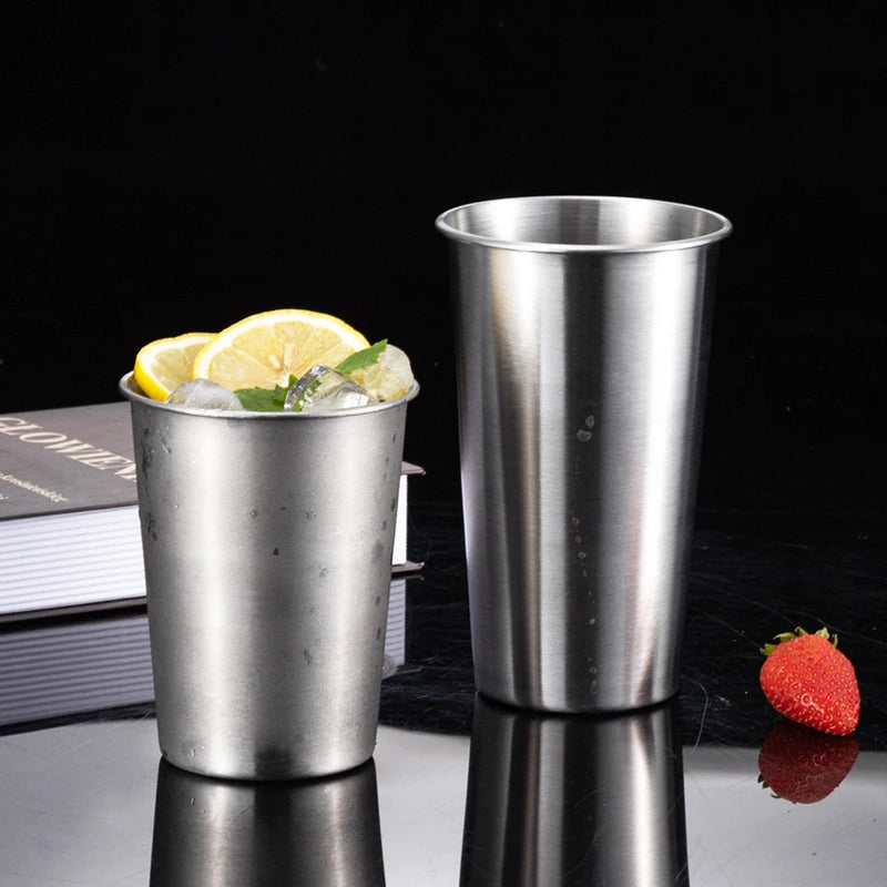 4-Piece Stainless Steel Water Cups Set - Unbreakable, Stackable Drinkware