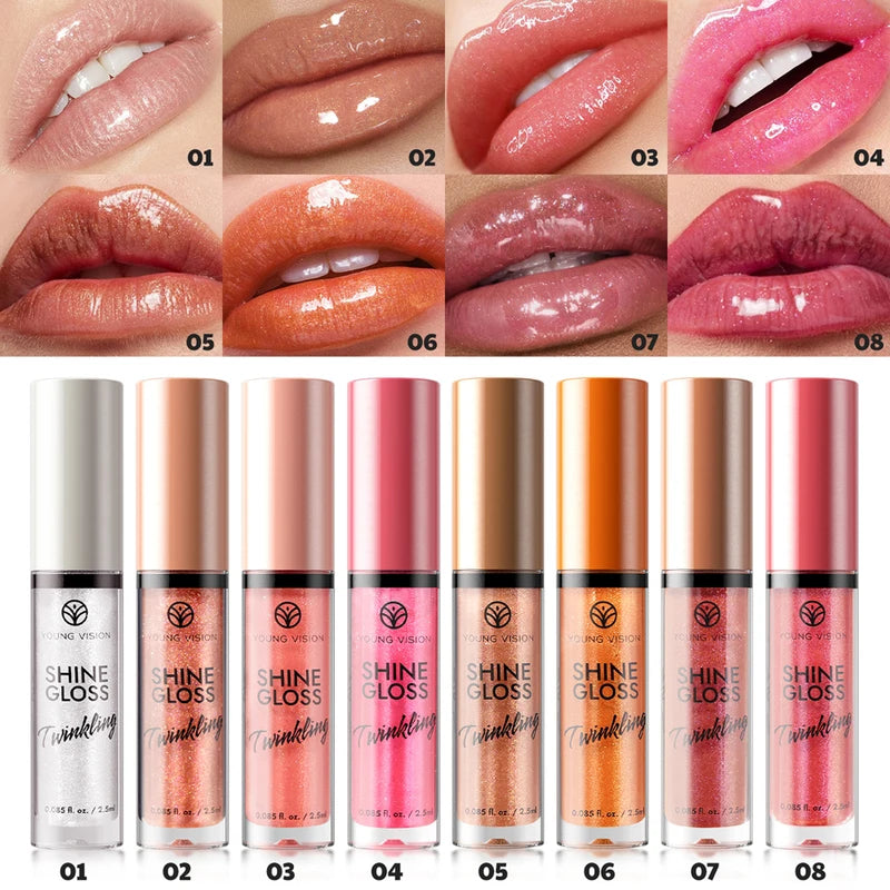 Watery Glossy Lip Gloss Set - Color Burst Lip Nectar & Glitter Shine