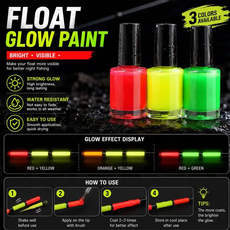 Fluorescent Fishing Float Tip Paint - Waterproof & Fast-Drying for DIY Buoy Repair