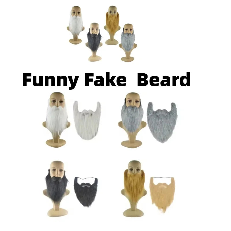 Funny Fake Beard Set - Halloween Cosplay Costume Prop with Mustache & Eyebrows