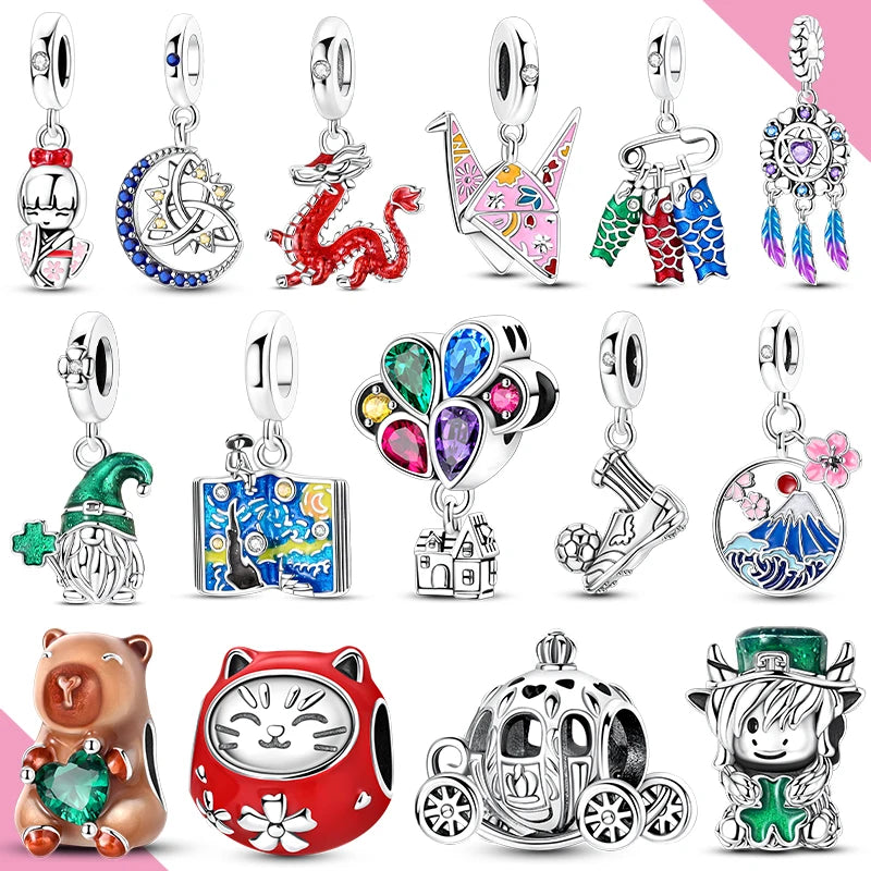 Silver Charm Star Dreamcatcher Jewelry Beads for Bracelet Making - Diy Woman Accessories