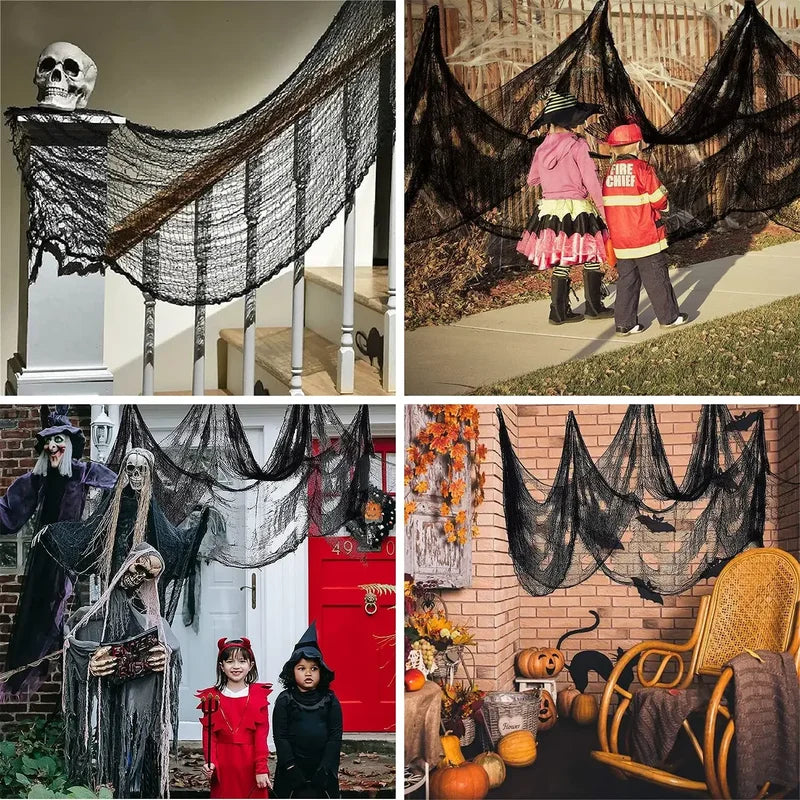 Halloween Creepy Gauze Cloth Net for Doors Windows Party Decor - 76x183cm
