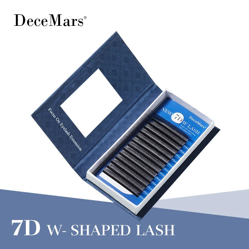7D W Shaped Eyelash Extensions - 12 Lines Per Tray for Professional Lash Application