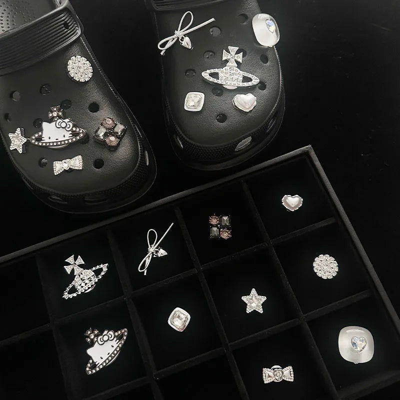 Cute 3D Hello Kitty & Star Shoe Charms Detachable DIY Shoe Buckles for Garden Clog Holes
