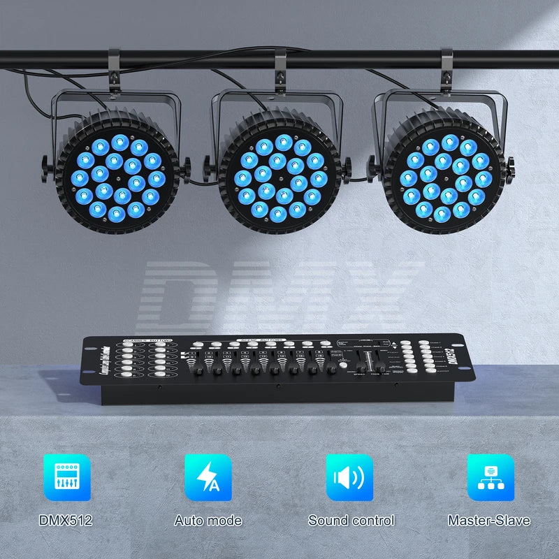 RGBWA+UV 6IN1 Par Light with DMX512 for Disco, Party, Stage Lighting