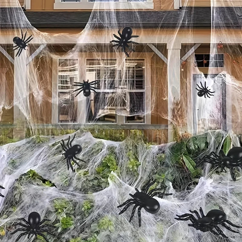 Halloween Spider Prank Props - Small Realistic Plastic Decorations Set of 10