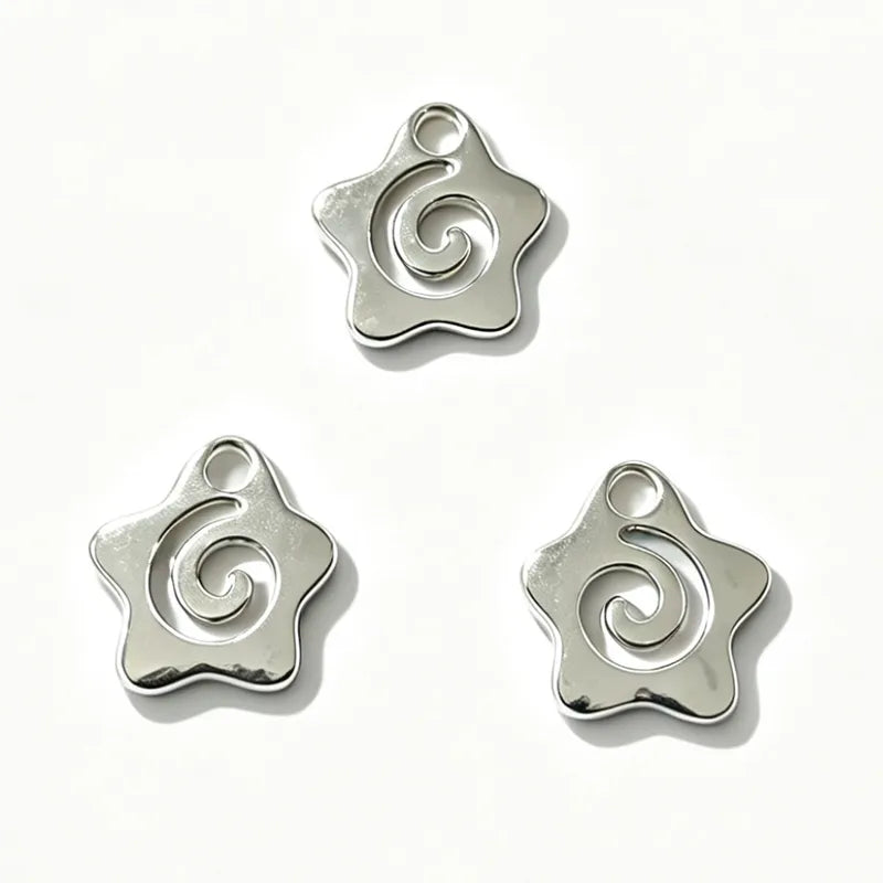 30pcs Star Swirl Charms 14x13mm Zinc Alloy Jewelry Pendants with Holes