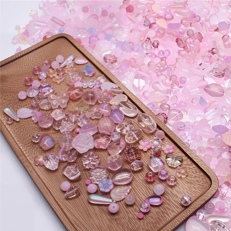 Glass Beads for Jewelry Making - Mixed Sizes, Shapes & Colors, 30g/100g