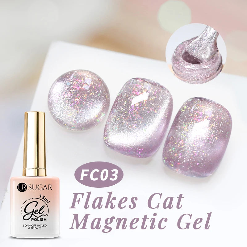 Magnetic Gel Nail Polish with Glitter Effect - Semi-Permanent UV LED Varnish