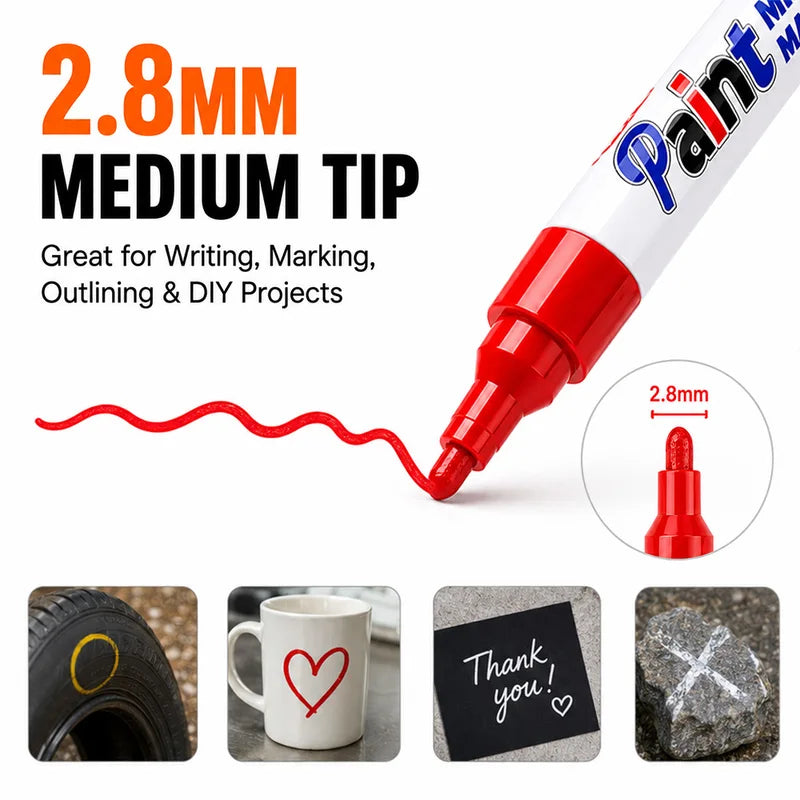 Oil Based Paint Markers Waterproof Permanent Metal Glass Stone DIY Outlining Pen Set