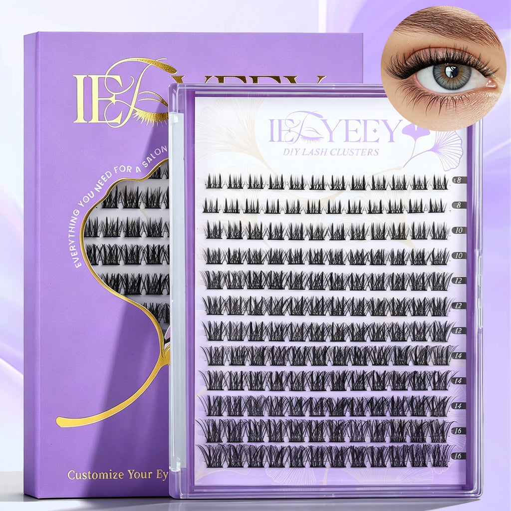 Wispy Thick False Eyelash Clusters - Natural Fluffy 3D Volume DIY Eyelash Extensions