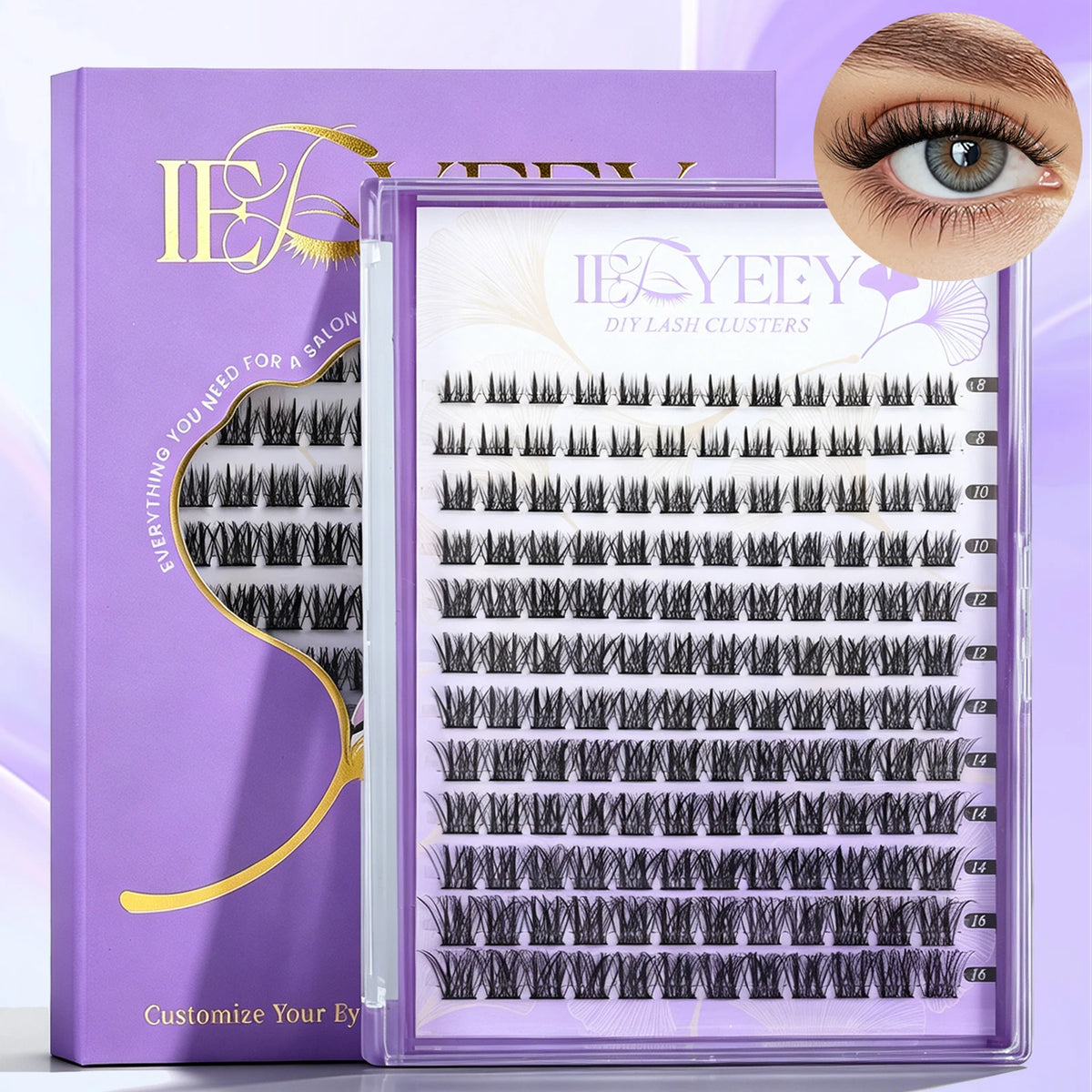Wispy Thick False Eyelash Clusters - Natural Fluffy 3D Volume DIY Eyelash Extensions