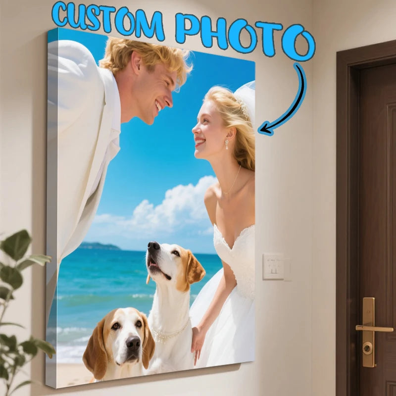 Personalized Canvas Wall Art - Custom Photo Wall Decor for Room & Home Gift