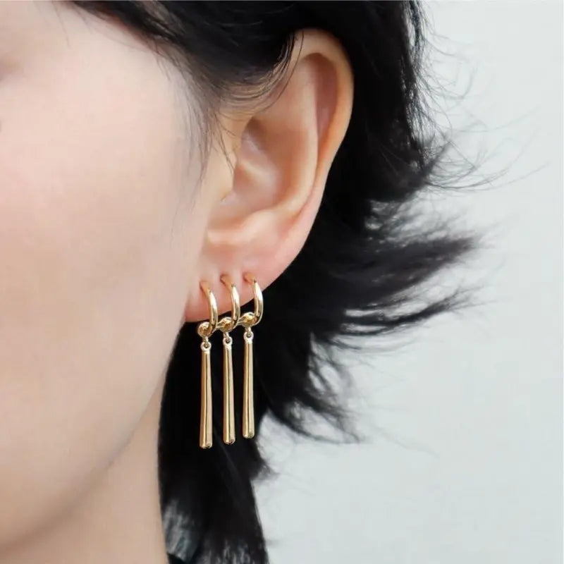 14K Gold Plated Dangle Earrings for Women & Men Anime Cosplay Jewelry - One Ear Piercing