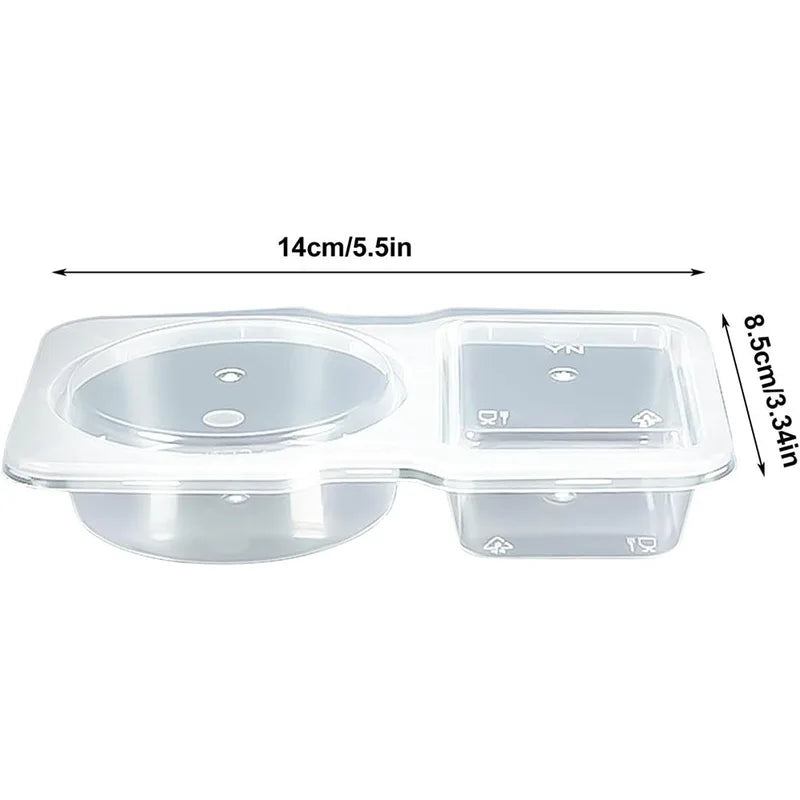 Double Compartment Food Storage Containers with Lids - Reusable Snack Boxes