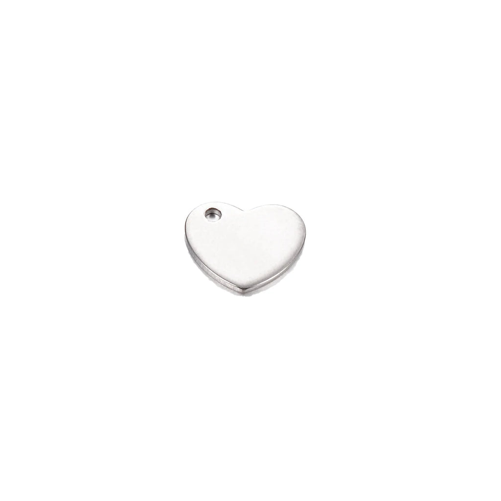 100pcs Stainless Steel Heart Charms for DIY Jewelry Making - Versatile Jewelry Accessories