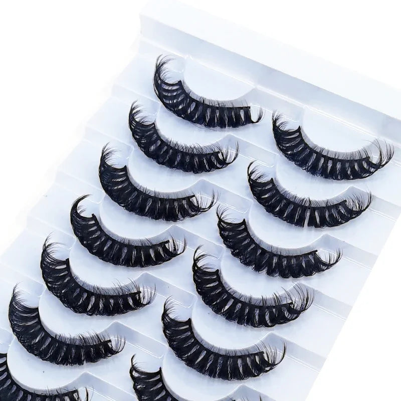 False Eyelash Sets 8 Pairs 3D Mink Natural Makeup Extensions with Multiple Colors