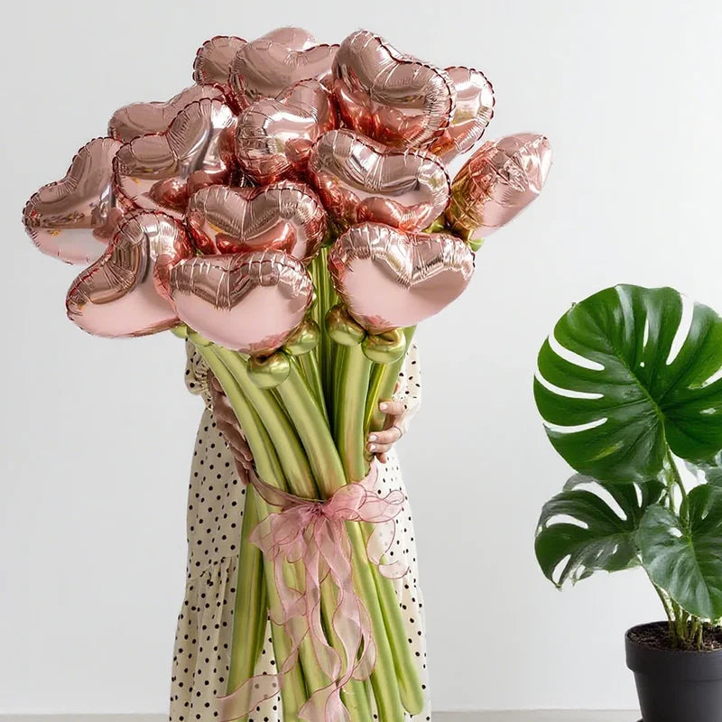 Balloon Bouquet Set for Celebrations - Red & Green Latex DIY Party Decor