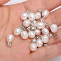 Natural Freshwater Pearl Pendant Beads for Jewelry Making - 7-8mm AAA 4pcs