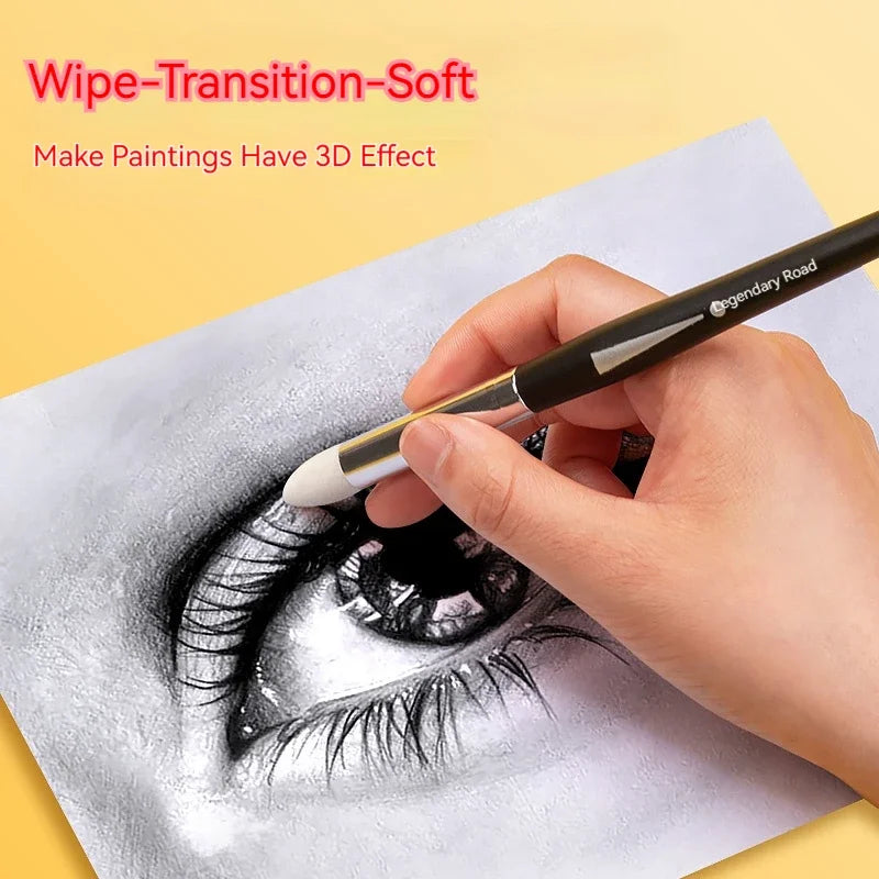 Artist Blending Pen Washable Sketch Rubbing Sponge Brush for Drawing & Correction