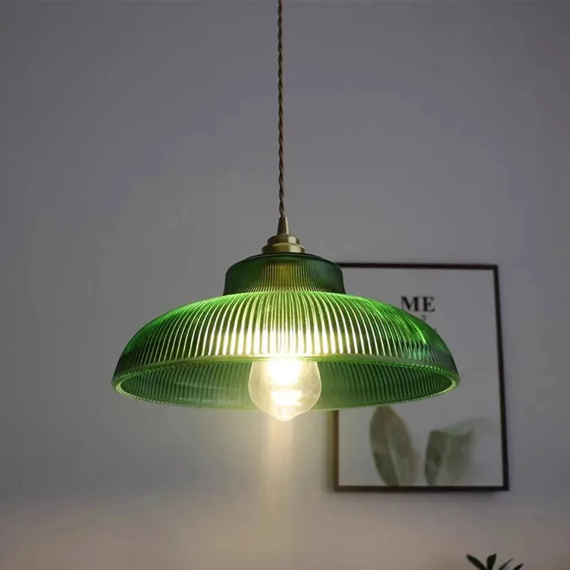 Vintage Glass Pendant Light - Indoor Hanging Lamp for Living Room & Bedroom