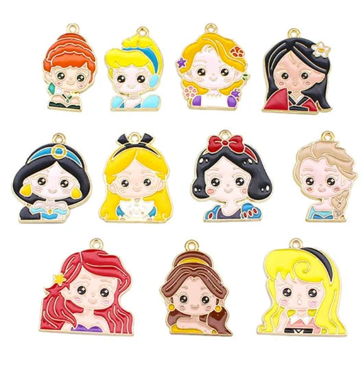 10 Pcs Cartoon Enamel Charms for Jewelry Making & DIY Crafts