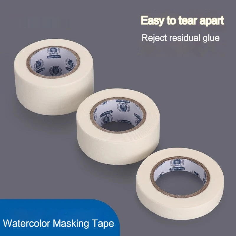 Watercolor Masking Washi Tape for Art & Painting - 12/24/30mm Wide, Reusable