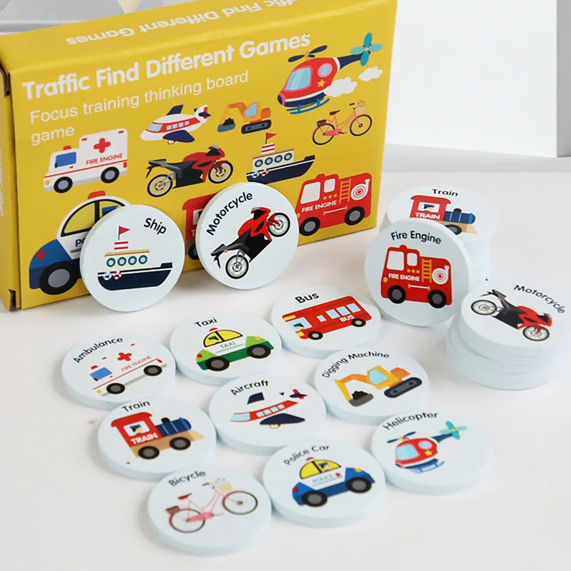 Montessori Matching Puzzle Toy Cognitive Memory Board Game Educational Toy for Children