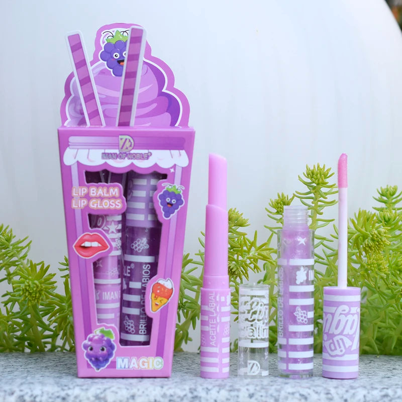 Cute Ice Cream Lip Gloss Set - Waterproof, Long-Lasting Moisturizing Lip Balm for Girls & Women